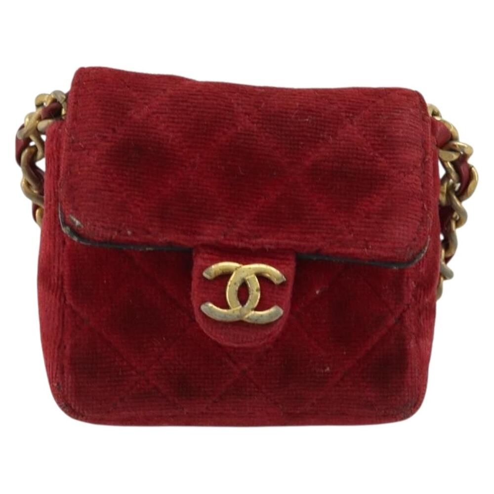 Chanel Mini Matelasse 7 Chain Shoulder Pouch Bag Red